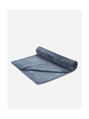 Recycled Mink Waffle Throw Blue 130x180
