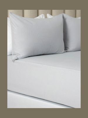 Cotton Winter Bedding Fitted Sheet Silver