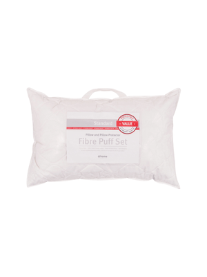 Medium Support Value Fibre Puff & Pillow Protector Set