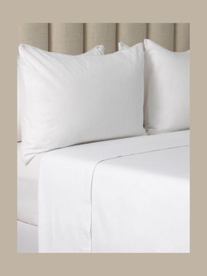 Cotton Winter Bedding Flat Sheet White