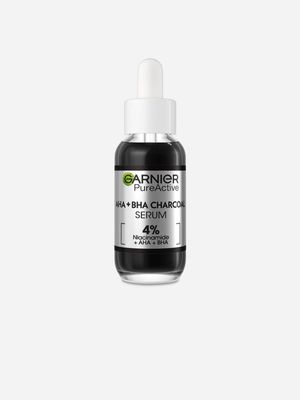 Garnier PureActive AHA + Niacinamide + BHA Charcoal Anti Blemish Serum - 30ml