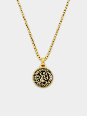 Stainless Steel Gold Plated St. Christopher Pendant