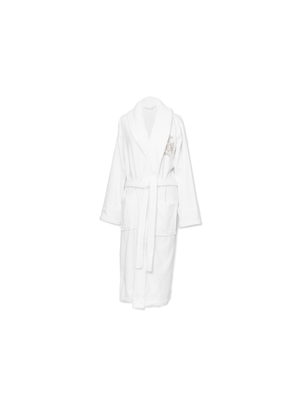 grace velour robe with embroidery ivory