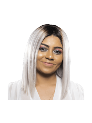 Ladina Hair Brazilian 12” Straight Silver Grey Bob Lace Wig