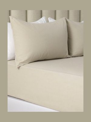 Cotton Winter Bedding Fitted Sheet Natural