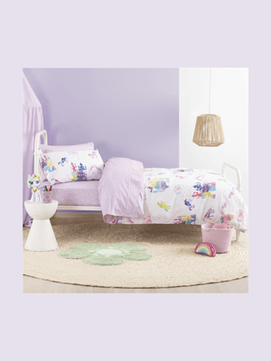 Linen House kids unicorn castle duvet cover set