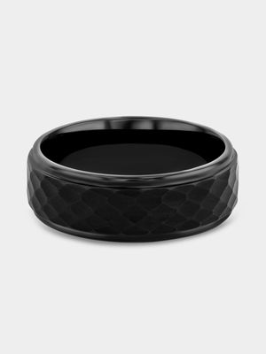 Zirconium Black Textured Centre Ring
