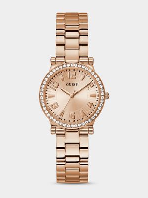 Guess Fawn Rose Plated Stainless Steel Bracelet Watch