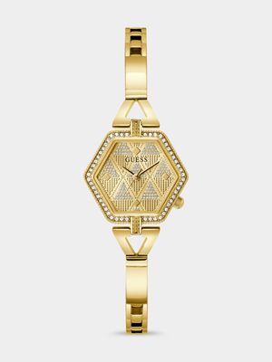 Guess Audrey Gold Plated Stainless Steel Bracelet Watch