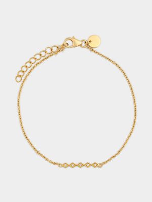 Gold Plated Sterling Silver Cubic Zirconia Geometric Bracelet