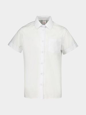 Jet Younger Girls White Short Sleeve School Shirt