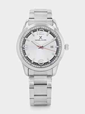 Daniel Klein Silver Plated White Dial Stainless Steel Bracelet Watch