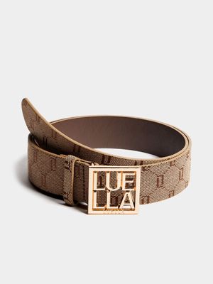 Luella Embossed Square Buckle Belt