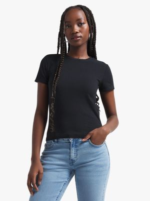 Jet Women's Black Shrunken T-Shirt