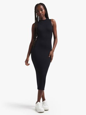 Jet Women's Black Seamless Turtleneck Dress