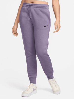 Womens Nike Sportswear Phoenix Fleece Mid-Rise Purple Pants
