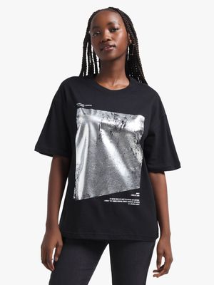 Jet Women's Black Foil Graphic T-Shirt