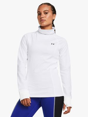 Womens Under Armour Train White Funnel Neck Top