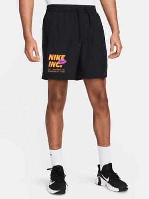 Mens Nike Dri-Fit Form 7 Inch Unlined Graphic Black Shorts