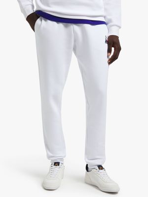 Mens Le Coq Sportif Essential Fleece White Pants