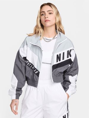 Nike Women's NSW Woven Grey/White Jacket