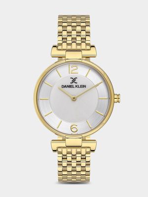 Daniel Klein Gold Plated Silver Toned Dial Bracelet Watch