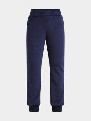 Jet Younger Girls Navy Velour Active Pants