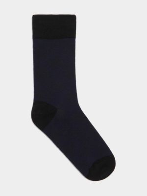 Fabiani Men's Chainlink Navy Monogram Anklet Socks