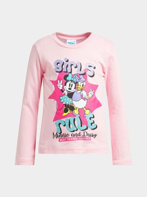 Jet Younger Girls Pink Minnie & Daisy Girls Rule T-Shirt