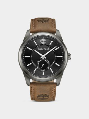 Timberland Northbridge Gunmetal Plated Black Dial Brown Leather Watch