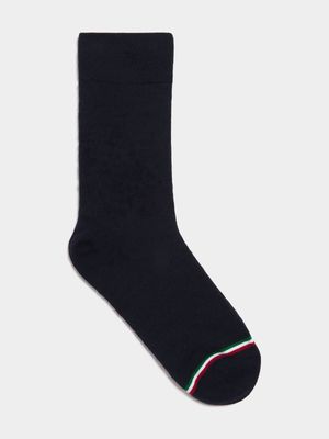 Fabiani Men's All Over Print Navy/Black Anklet Socks