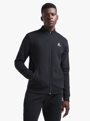 Mens Le Coq Sportif Essential Full Zip Fleece Black Sweat Top