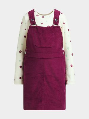 Jet Younger Girls Berry Corduroy Pinnie Dress