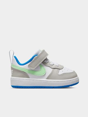 Junior Infant Nike Court Borough White/Grey/Green Shoes
