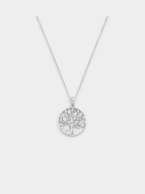 Sterling Silver Cubic Zirconia Tree Of Life Pendant