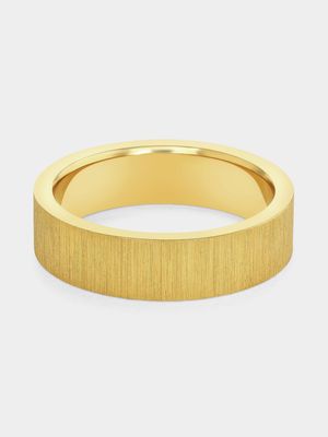 Stainless Steel Gold Plated Brushed Ring