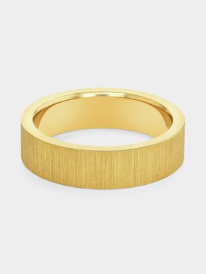 Stainless Steel Gold Plated Brushed Ring