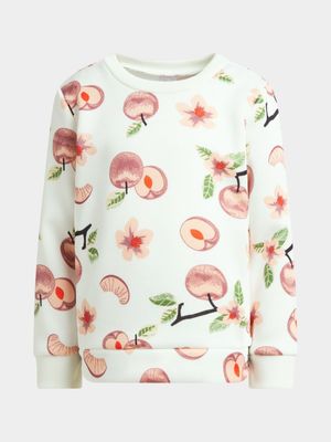 Jet Younger Girls Off White Apples Active top
