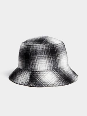 Women's Black & White Checked Bucket Hat