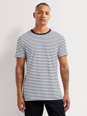 Men's Markham Horizontal Stripe Navy/White t-Shirt