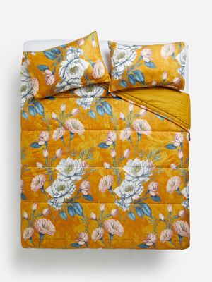 Jet Home Urban Nature Blossom Yellow Comforter Set Double
