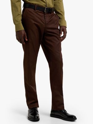 Jet Mens Chocolate Pleated Trouser
