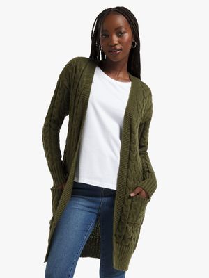 Jet Women's Fatigue Cable Knit Cardigan