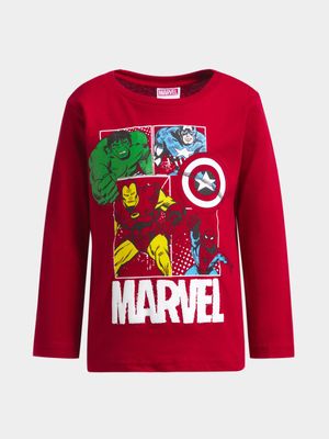 Jet Younger Boys Red Marvel T-Shirt