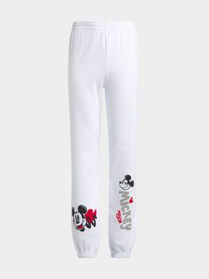 Jet Older Girls White Mickey Mouse Active Pants