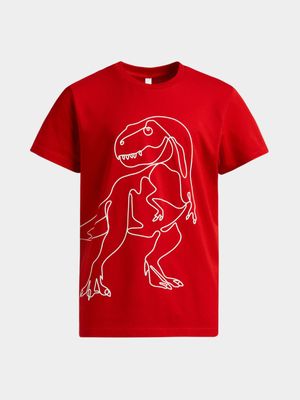 Younger Boy's Red Graphic Print T-Shirt