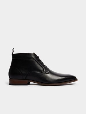 Men's Markham Premium Lace Up Black Boot