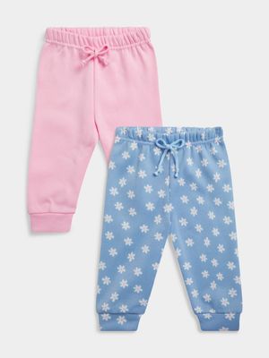 Jet Toddler Girls Pink/Blue 2 Pack Active Pants