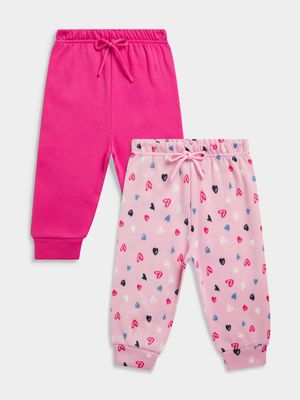 Jet Toddler Girls Pink 2 Pack Active Pants