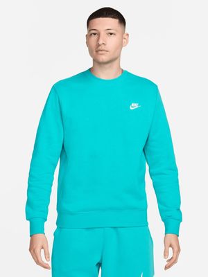 Mens Nike Sportswear Club Turquoise Crew Sweat Top